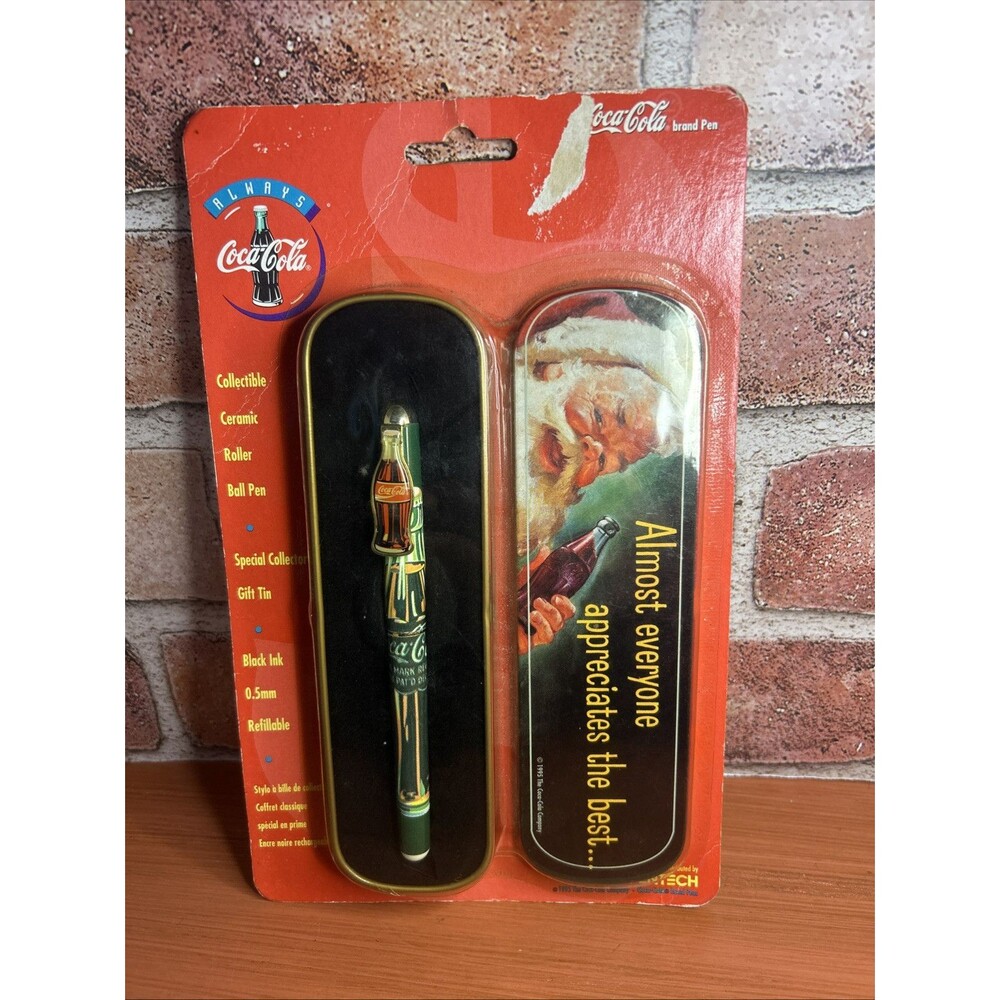 1995 Coca-Cola Collectible Ceramic Ink Pen w/ Gift Tin